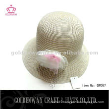 Ivory Wholesale straw hats with flower GW067